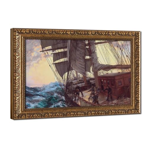 Décoration murale marine Montague Dawson toile tendue 61x91,4 cm pour grand mur vide