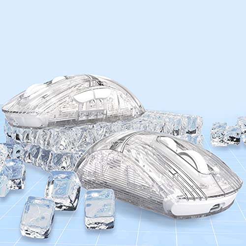Image of Wireless Gaming Mouse PC Transparent Shell Computer Mice with Dual mode BT5.0 /2.4G,PixArt Chip 3D RGB Lighting,Ergonomic 7 Buttons,Rechargeable Mute Mouse for PC Laptop Tablet PS4 PS5 Xbox one