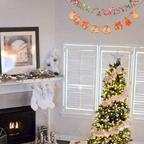 EXCEART 4 Peças de Banner de Feliz Natal Decorações de Natal Banner de Bandeira Puxar Pratos de Pape