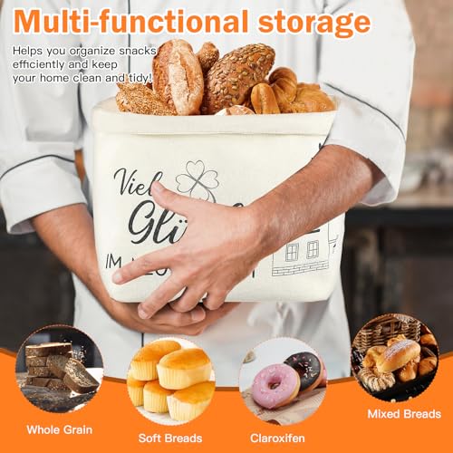 MeYuxg Brotkorb Stoff, Einzugsgeschenk Geschenk zum Umzug Oder Auszug Brötchenkorb Neue Wohnung Geschenke, Stoffbrotkorb Brottasche Kreativer Brotkorb Durchmesser 38 cm (vierblättriges Kleeblatt)