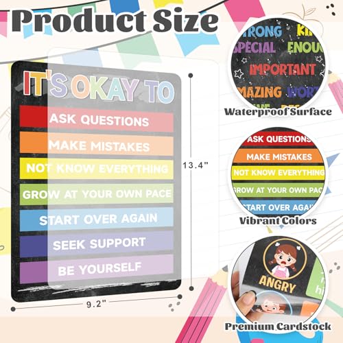 Image of 9Pcs Calming Corner Posters, 13.4 inchx9.2 inch Colorful Calm Down Corner Poster for Classroom Bulletin Boards, Educational Behavior Charts for Elementary Middle Back to School Wall Decorations Teacher Must Haves