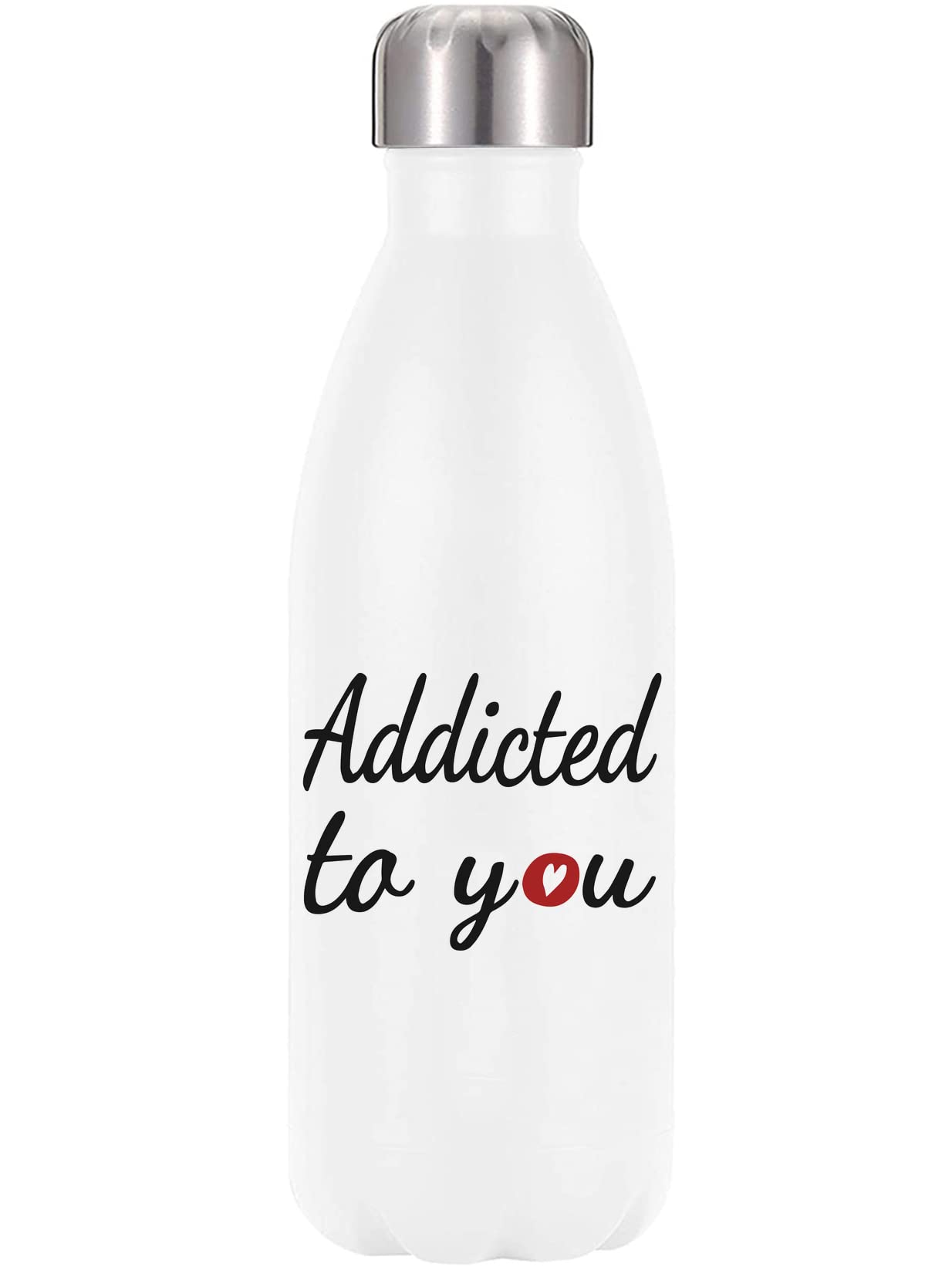 Botella de agua de acero inoxidable roja y blanca de 350 ml sin BPA