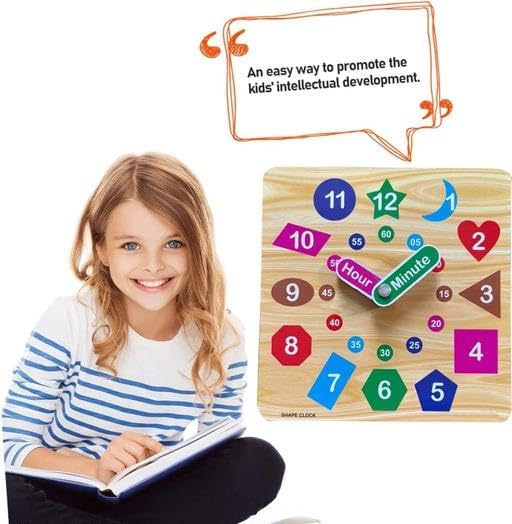 PopPlop Learning Time Teaching Clock Board with Hour & Minute Wooden Watch Toy for Kids - Image 3 thumbnail