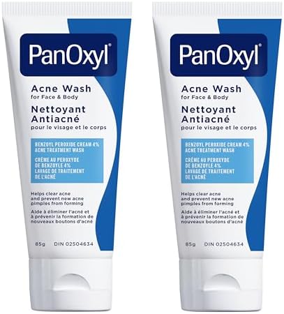 PanOxyl Creamy Acne Wash, 4% Benzoyl Peroxide, Pack of 2