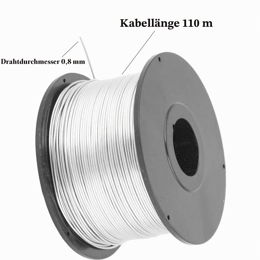 Rebar Bindedraht, 4 Stück 110m 0,8 mm Stahl Rebar Tie Wire Bewehrungsdrahtspule Kohlenstoffarmen Stahl Bindedraht Ersatz für automatische Bewehrungsbindemaschine