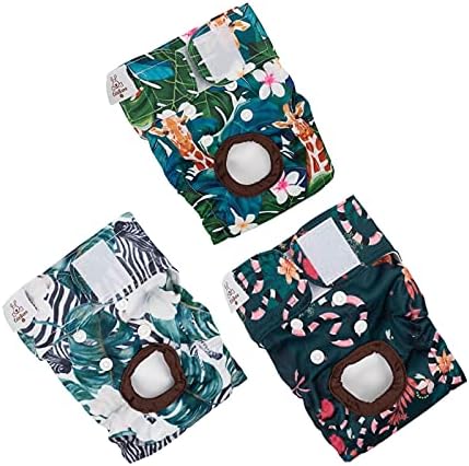 3er Pack Waschbare Hundewindeln - Wiederverwendbare Welpenhosen Mit Saugfähigen Pads