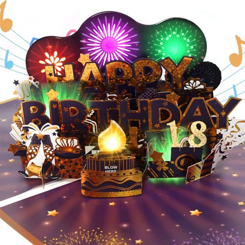 Carte d'anniversaire musicale 18 ans pour témoigner votre amour