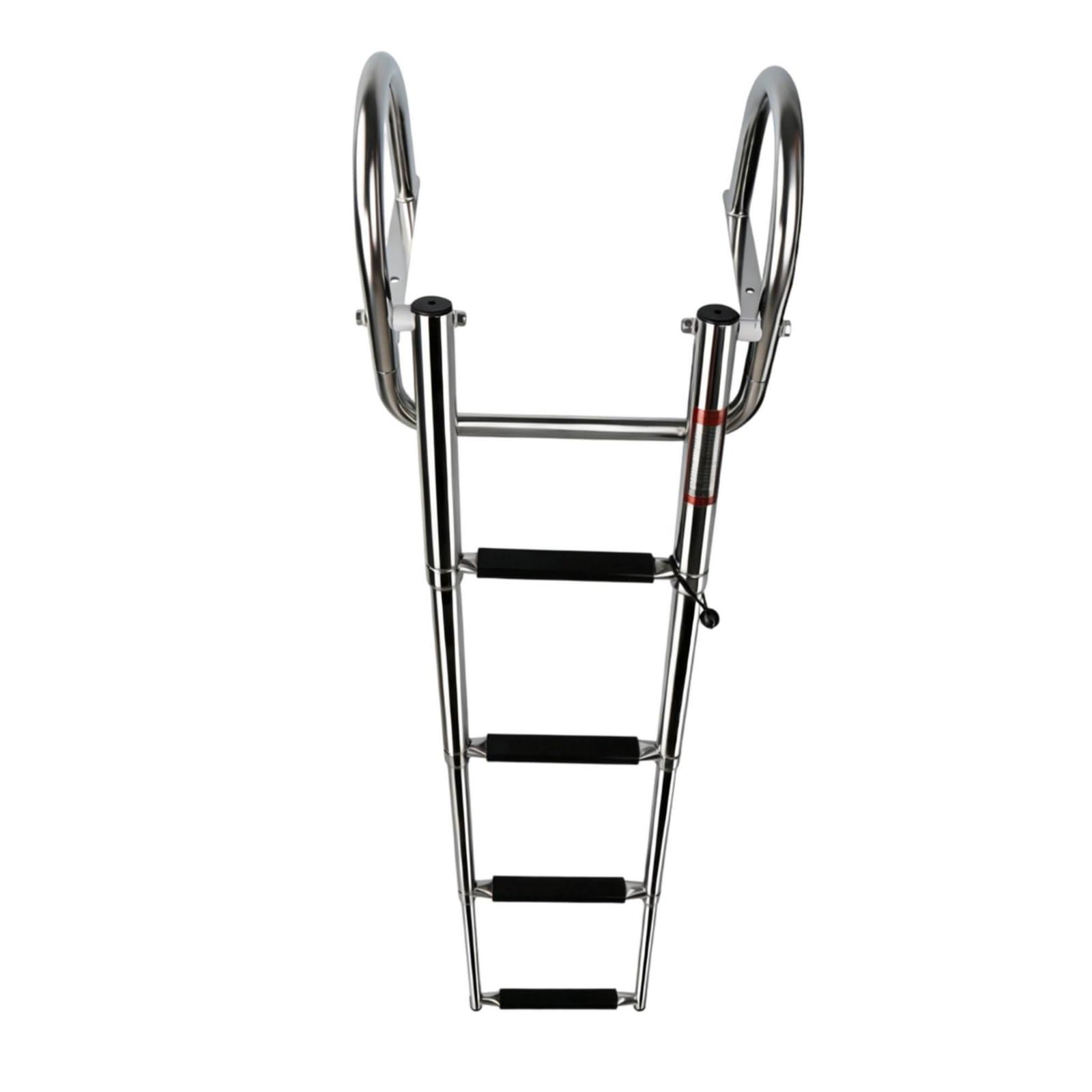 Échelle de Bateau Marine Échelle de Bain Échelle Télescopique Échelle Pliable Construction en Acier Inoxydable Résistante à l'eau Adaptée aux Retours, 4 Sections