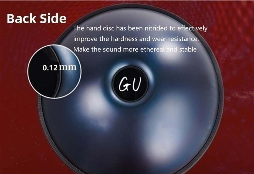Zestawy perkusji Handpan, w tonacji g-moll 440 Hz, 9 nut, 18 cali, bęben ręczny ze stali nierdzewnej, bęben ręczny ze stali nierdzewnej z miękkim pokrowcem na Handpan, stojak na Handpan (kolor: sreb