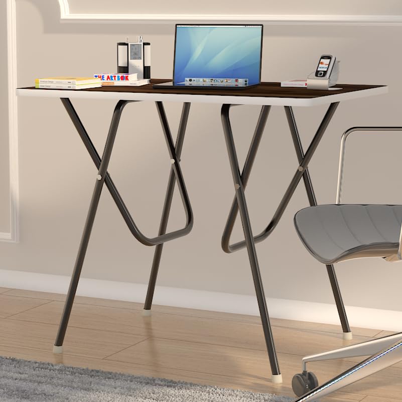 Image of The MM Furniture Store 2x3ft Multi-Purpose Foldable Desk: Study, Computer, Laptop, Dining - Matte Walnut Finish, Engineered Wood