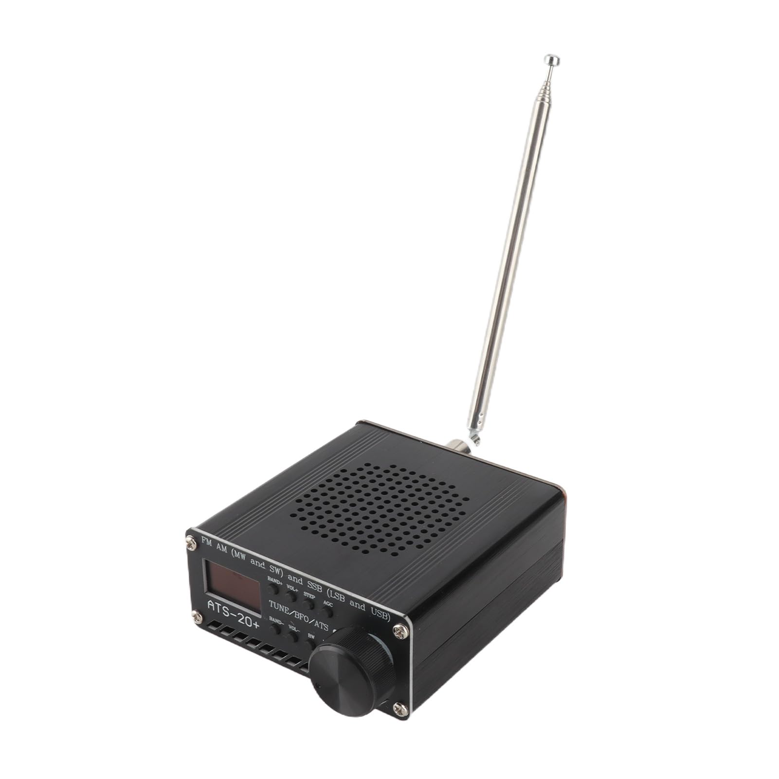 Receptor de Radio de Corta de Todas Las Bandas, ATS 20+ FM Am LW SW SSB Receptor Digital Portátil de Banda Mundial, Batería Integrada, Antena de Altavoz, Pantalla de 0,96