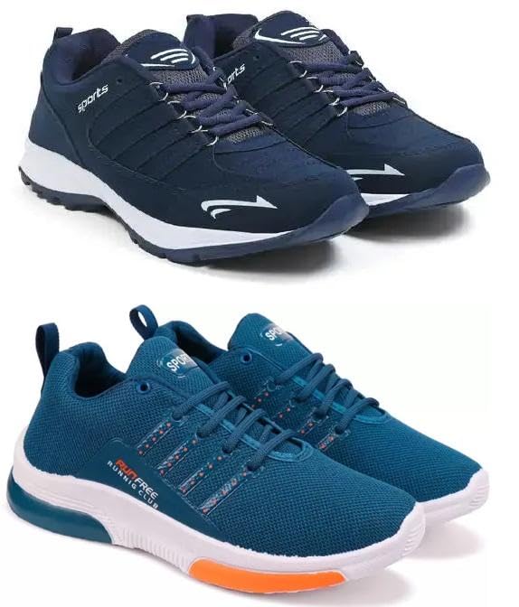 Men's Sports Running Shoes Stylish Design, Pack of 2 Multicolor-image-45