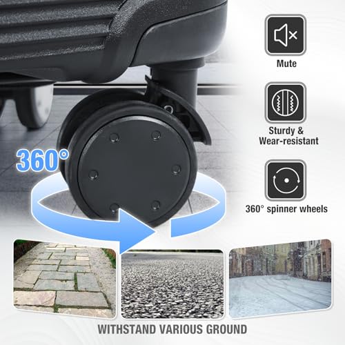 Vacuum Compression Carry On Luggage 22x14x9 Airline Approved,20-Inch Small Carry On Vacuum Travel Luggage With Wheels And TSA Lock,Lightweight Durable Hard Shell Suitcases With Pumps,Black4