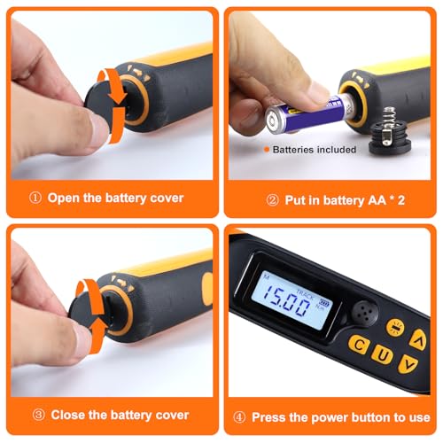 Uharbour Chave de torque digital 1/2 Drive, 4.5-45.0 m-lbs (20-200 Nm), com campainha e indicador de