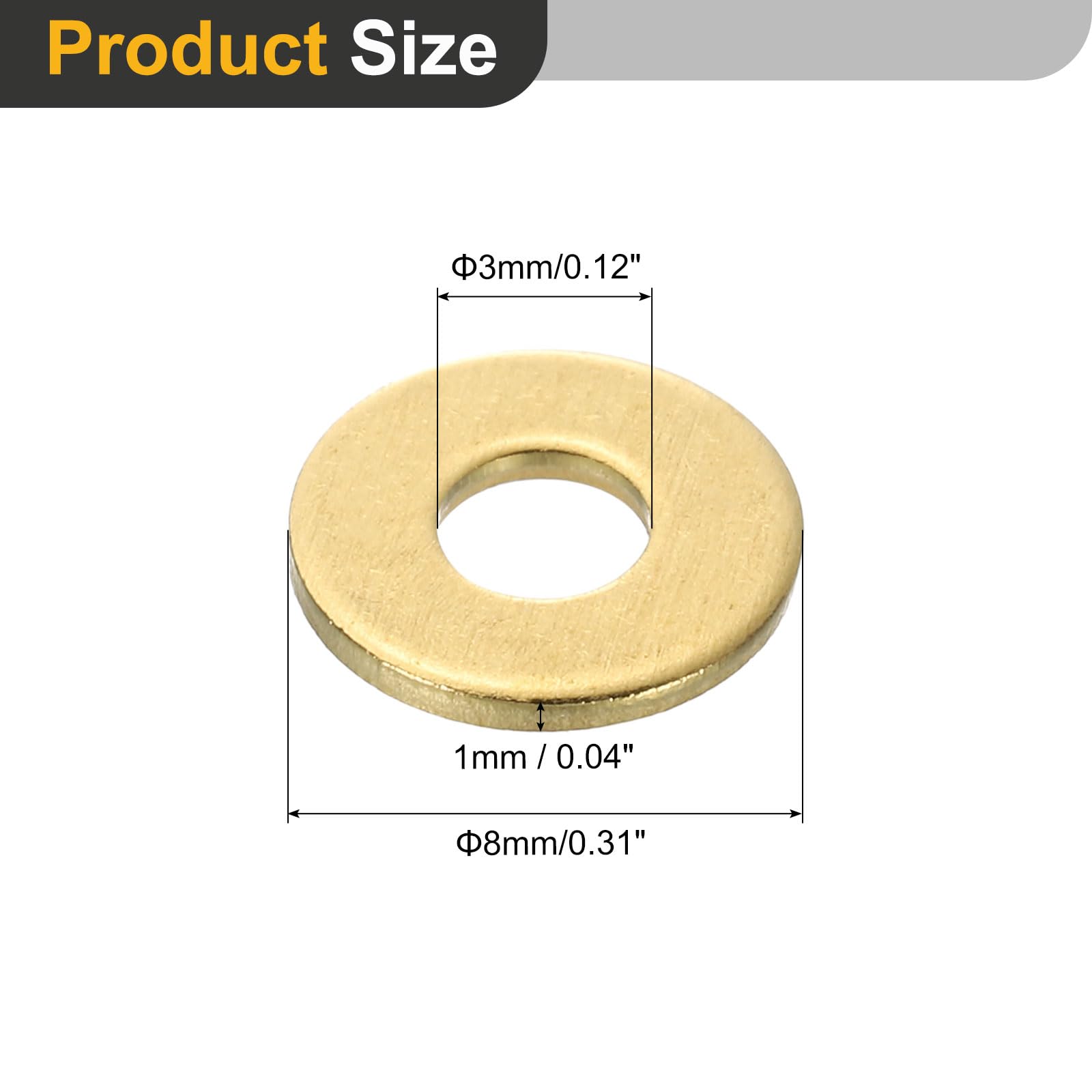 QUARKZMAN Zestaw 120 podkładek M3 x 8 mm x 1 mm, mosiężne krążki podkładkowe, płaskie podkładki zabezpieczające, pierścień uszczelniający, metalowe podkładki do śrub, śrub, nakrętek