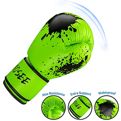 Kids Boxing Glove 6Oz 8Oz, Youth, Boys And Girls Training Sparring Gloves For Punching Bag, Kickboxing, Muay Thai, Mma, Ufc, Gift For Age 6-15 Years (Green, 6 Oz (45-80 Lbs)) #TOP1