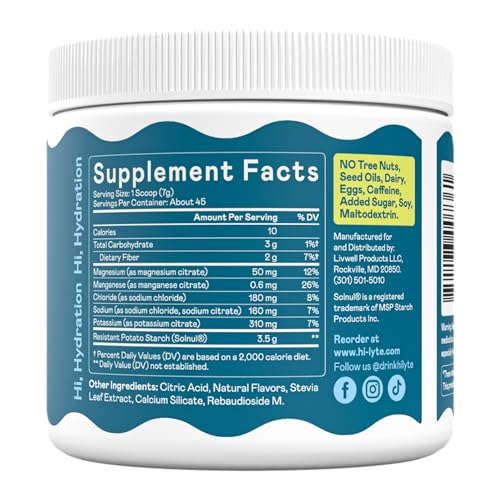 Image of Hi-Lyte Gut Health Electrolyte Powder, Daily Hydration Supplement & Crave Killer, Pineapple Coconut, 45 Servings, Low Carb, Sugar-Free, Keto & Vegan | Plus Prebiotic Fiber for Digestive Wellness