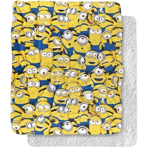 Minions Blanket, 50"x60", Silky Touch Sherpa Back Super Soft Throw Blanket Cover