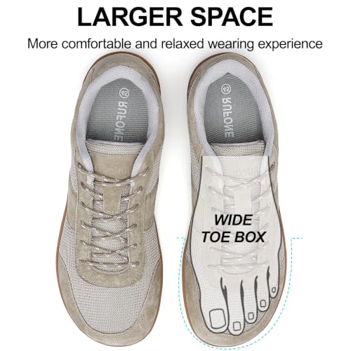 Image of Barefoot Shoes for Men, Spacious Toe Box Zero Drop Minimalist Walking Sneakers, Breathable Lightweight Non-Slip Casual Shoes