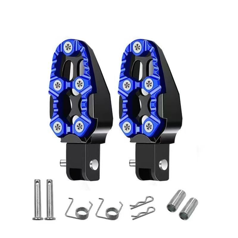 Pédales de moto pour Yamaha BT 1100 contre la glisse en alu bleu