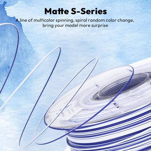 Image of AMOLEN Matte PLA 3D Printer Filament, Dual Color Blue White PLA Filament 1.75mm, Fast Color Change 3D Printing Filament 1.75mm, 1KG /2.2lb