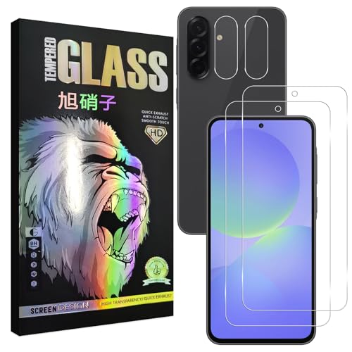 Galaxy A36 5G ガラスフイルム 指紋ロック解除対応 【2+2 枚セット-AGC旭硝子】 対応 galaxy a36 フイルム 【2枚】+ レンズフィルム 【2枚】 ギャラクシーA36 液晶保護フィルム 強化ガラス ケース 【 硬度9H 耐衝撃