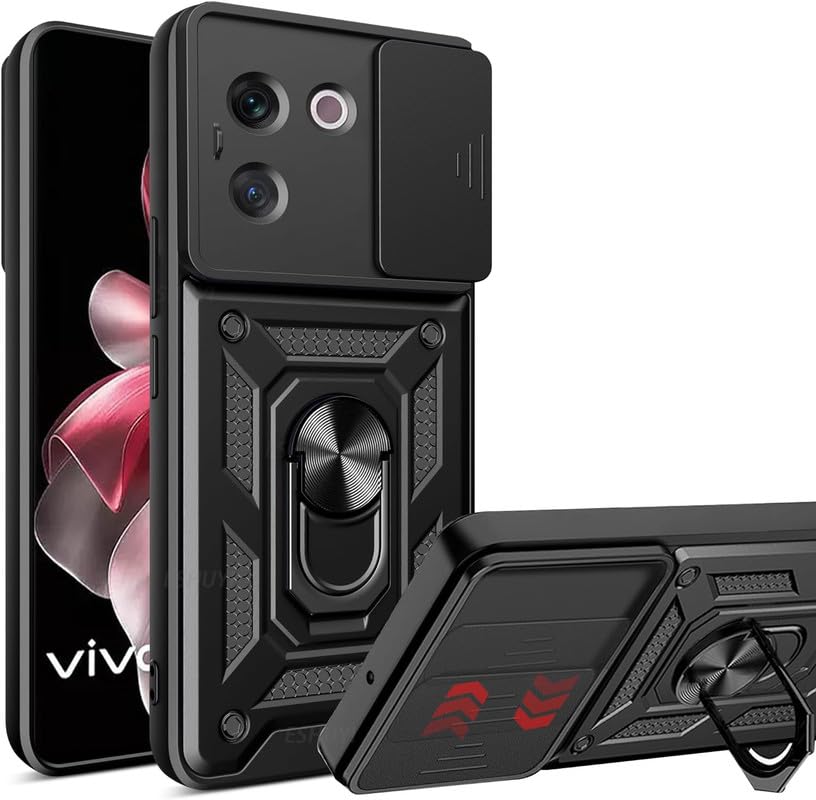 MoreFit Case for Vivo V30E 5G, Bumper Defender Hybrid Polycarbonate Ring Case Back Cover for Vivo V30E 5G - Black (B0D6WDD8MJ) Amazon Price History, Amazon Price Tracker