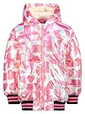 Gifts Treat Mädchenmantel Mädchen Wasserdichte Jacke Rosa Kapuzenjacke Wintermäntel für Kinder...