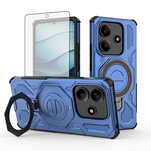 Protection Note 14 5G Xiaomi coque rigide Asuwish béquille magnétique et verre trempé écran