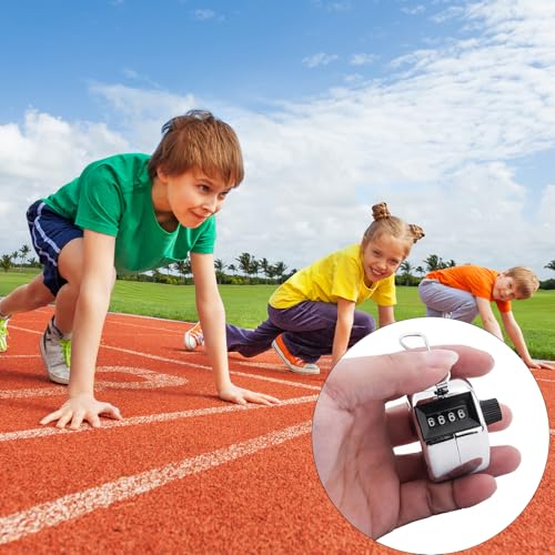 Handzähler Zähler, Zähler Klicker, Reihenzähler Stricken, Handzähler, Fingerzähler, 4-Stellige Metall Zähler, Klicker Counter, für Personenzähler, Coaching, Fitness Sport Training Schul (2 Stück)