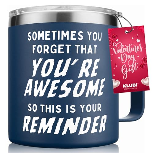 Birthday Gifts for Men Him Mug- Sometimes You Forget Your Awesome Gifts Navy 14oz Gifts for Men Over...
