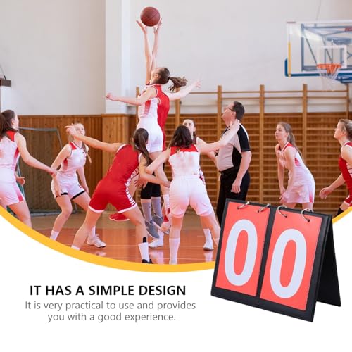 Marcador manual doble cara para baloncesto rojo miniatura 3