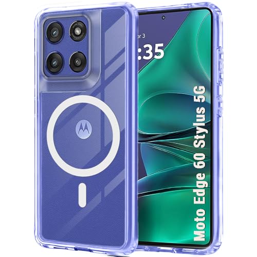 Image of TheGiftKart Ultra-Hybrid Crystal Clear Back Case Cover for Motorola Edge 60 Stylus | Shockproof Design | Hard Back Cover for Motorola Edge 60 Stylus (PC & TPU, Magsafe Compatible, Clear)