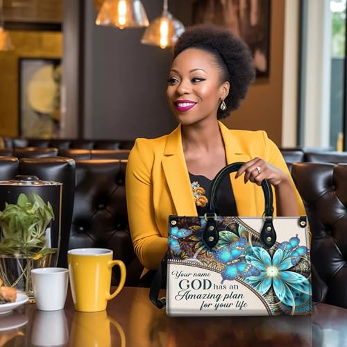 Personalized Leather Handbags with Name & Zipper – Perfect Christian Purses for Women | Ideal Christmas Gift for Mom2