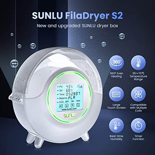 Image of SUNLU Official Filament Dryer S2, for PLA PETG ABS Filament, White