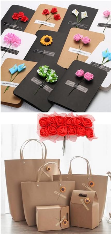 144pcs Mini Artificial Rose Flower Heads and Soft Stem,25mm PE Tiny Rose add Gauze for DIY Wedding Make Bridal Hair Clips,Cake Top,Wrist Corsage Boutonniere,Wreath Bracelet Flower (White) - Image 4