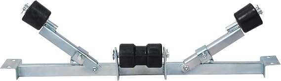 Boat Trailer Bottom Support Bracket with Keel Rollers, 1102 lb Capacity, Adjustable Width