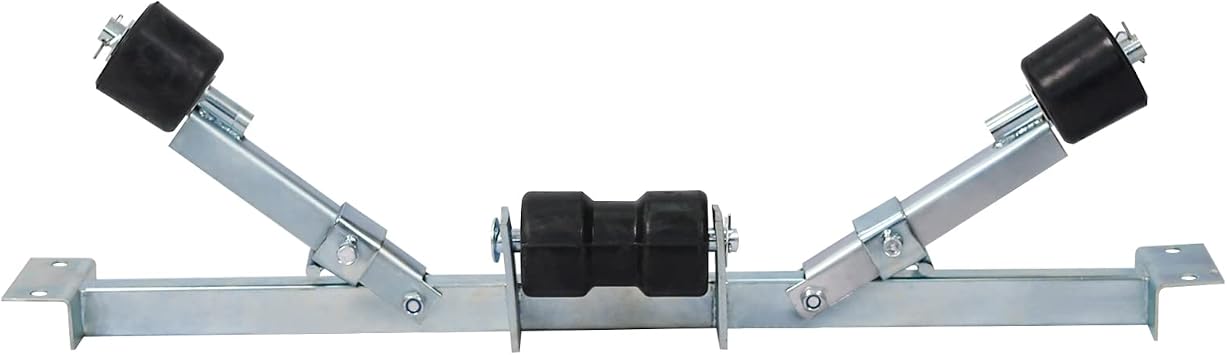 Boat Trailer Bottom Support Bracket with Keel Rollers, 1102 lb Capacity, Adjustable Width