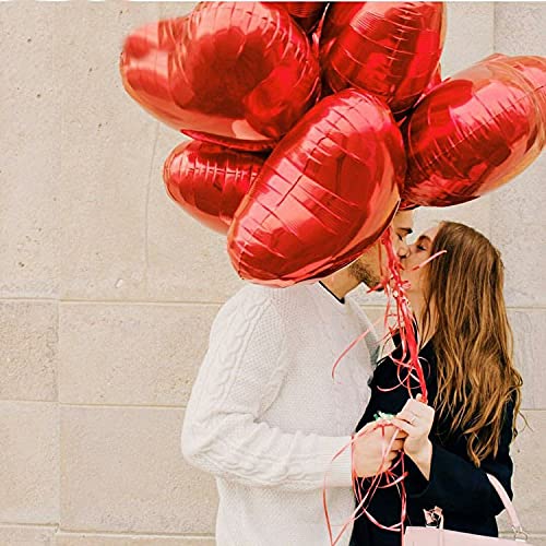 20 Pieces 18 Inch Red Heart Balloons Love Foil Balloons Love Letters Mylar Balloons Valentine's Day Love Balloons For Party Decorations #TOP4