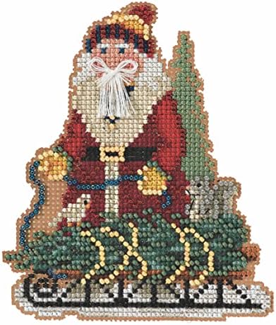 Mill Hill Norway Spruce Santa Beaded Counted Cross Stitch Ornament Kit 2022 Timberline Santas MH202233 image 2
