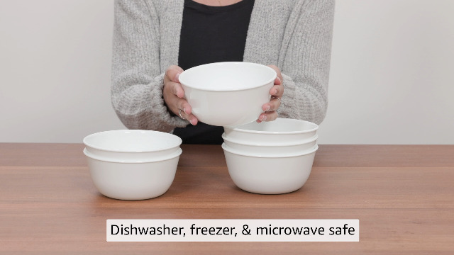Corelle Winter Frost White Bowls Set Of Chip-Resistant 28oz