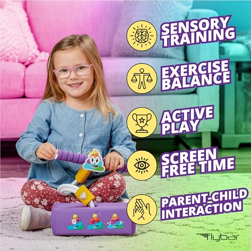 Image of Flybar My First Pogo Jumper for Kids Fun and Safe Pogo Stick for Toddlers, Durable Foam and Bungee Jumper for Ages 3 and up, Supports up to 250lbs, Rainbow Poop Emoji