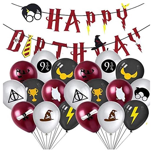 PAWT Banderines de cumpleaños de Wizard suministros para fiestas decorativas, Wizard de bienvenida a fiestas de cumpleaños, de látex