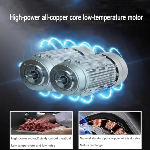 Cortador eléctrico de alimentos con grosor ajustable, cuerpo de acero inoxidable, para carne, queso, verduras