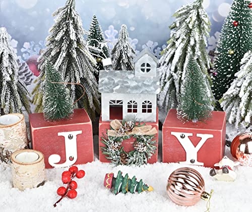 Lvydec Wood Joy Sign Tabletop Decoration, Decorative Joy Sign Rustic Wooden Christmas Decor With Mini Trees And Built-In Led Lights For Table Centerpiece Winter Holiday Decor #TOP2