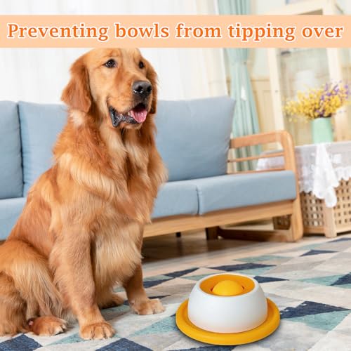 Schleckmatte Hund, Leckmatte Hunde, Schleckball Hund, Hundebeschäftigung für Zuhause, Dog Licking Bowl, Hundespielzeug, Dog Lick Sphere, Hundelickspielzeug, (Blau und Gelb)