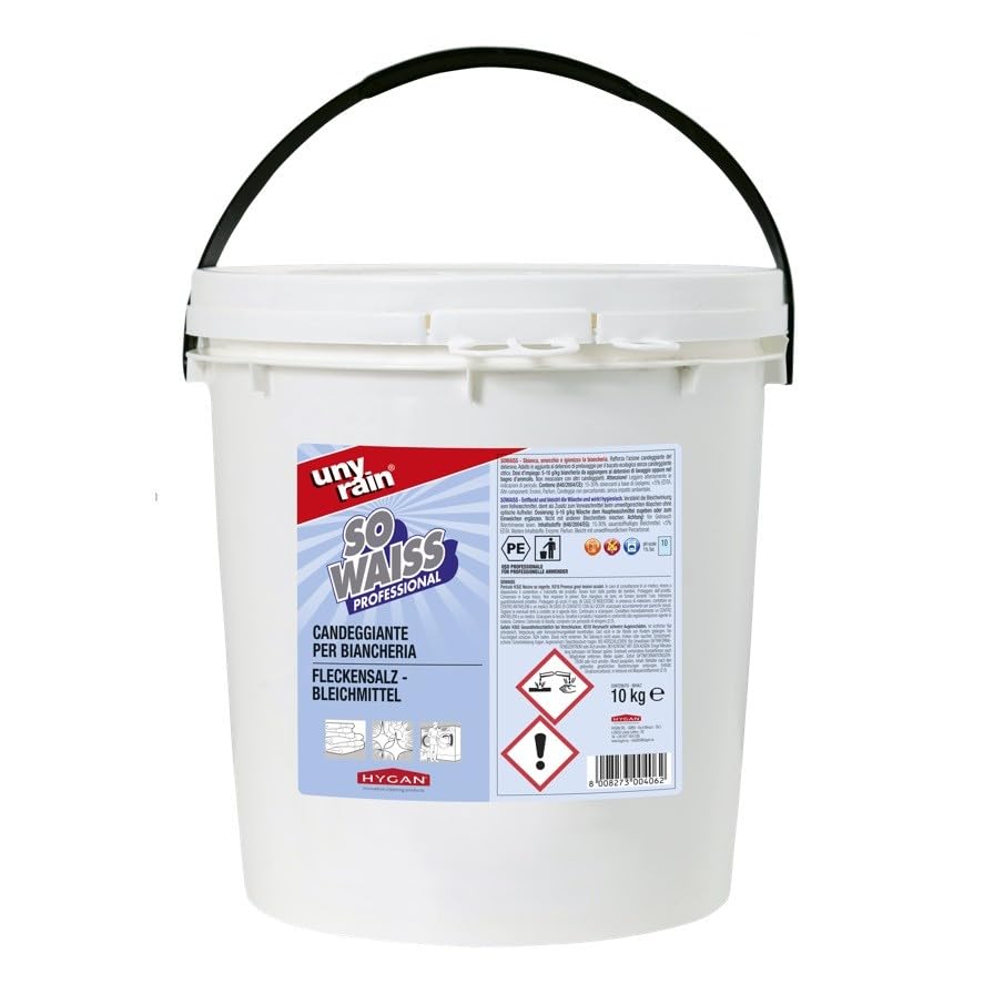 Profi-Bleichmittel, Fleckensalz, 1 x 10 kg Eimer, entkeimt Textilwäsche, für gewerbliche und Haushaltswaschmaschinen