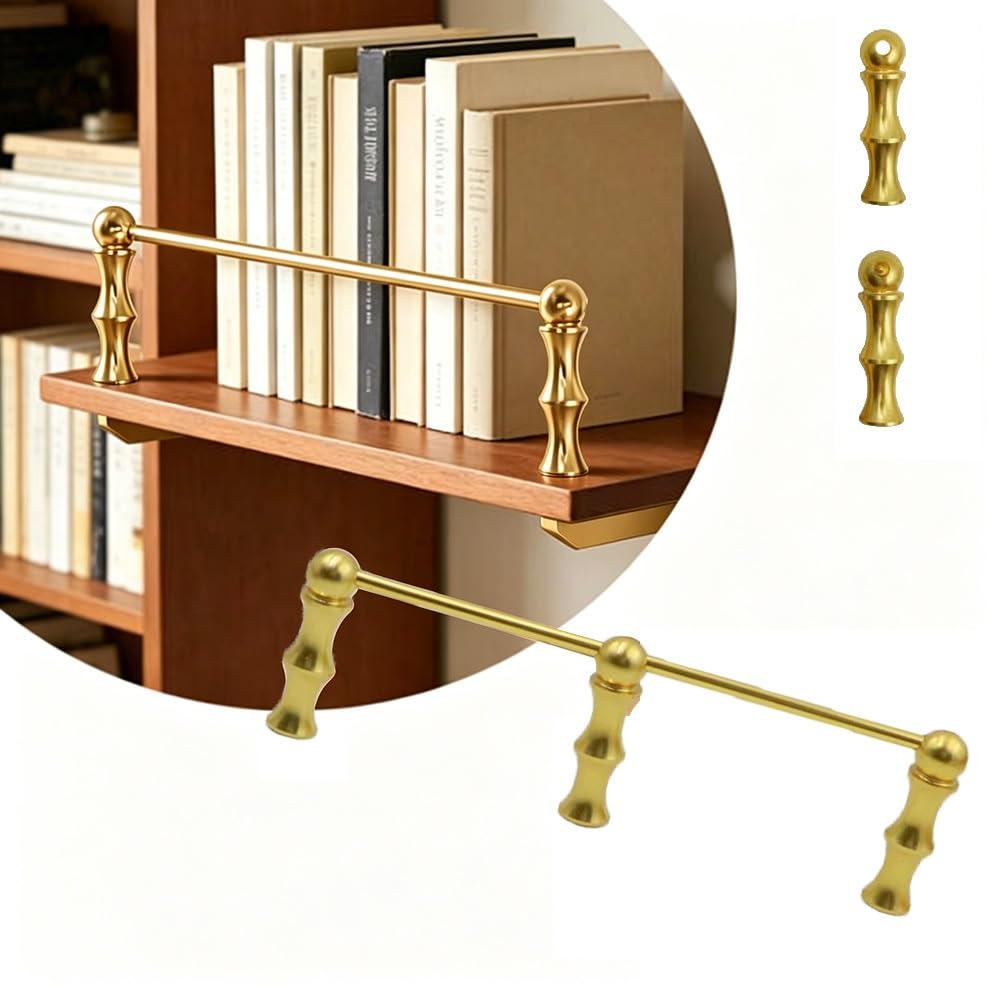SVBVRFEEW Aluminum Shelf Rail Kit Anti-Fall Fence Decorative Gallery Rails for Hanging Shelves Shelf Guard Rail with Screws Shelves Guardrail Set 10-55in Length(Gold,18in/45.7cm)