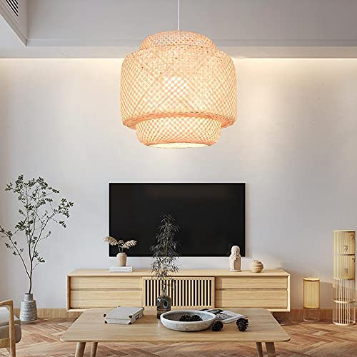 Abat-jour rétractable pour lustre en osier modulable et tamisé