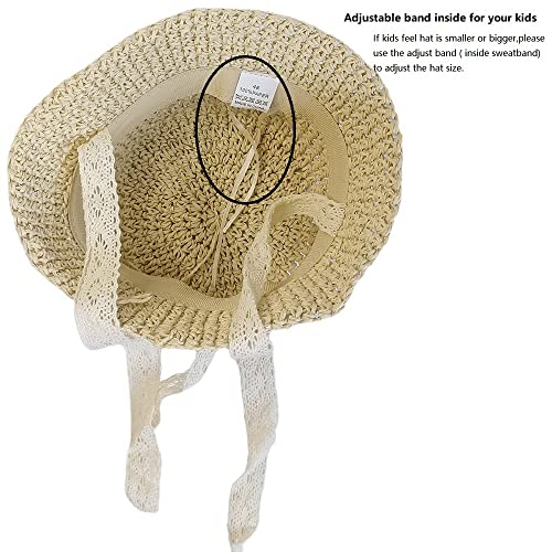 Straw Baby Hat Summer Toddler Girls Beach Sun Hat Little Girl Kids Summer Straw Hat Baby Sun Hat Beige #TOP4